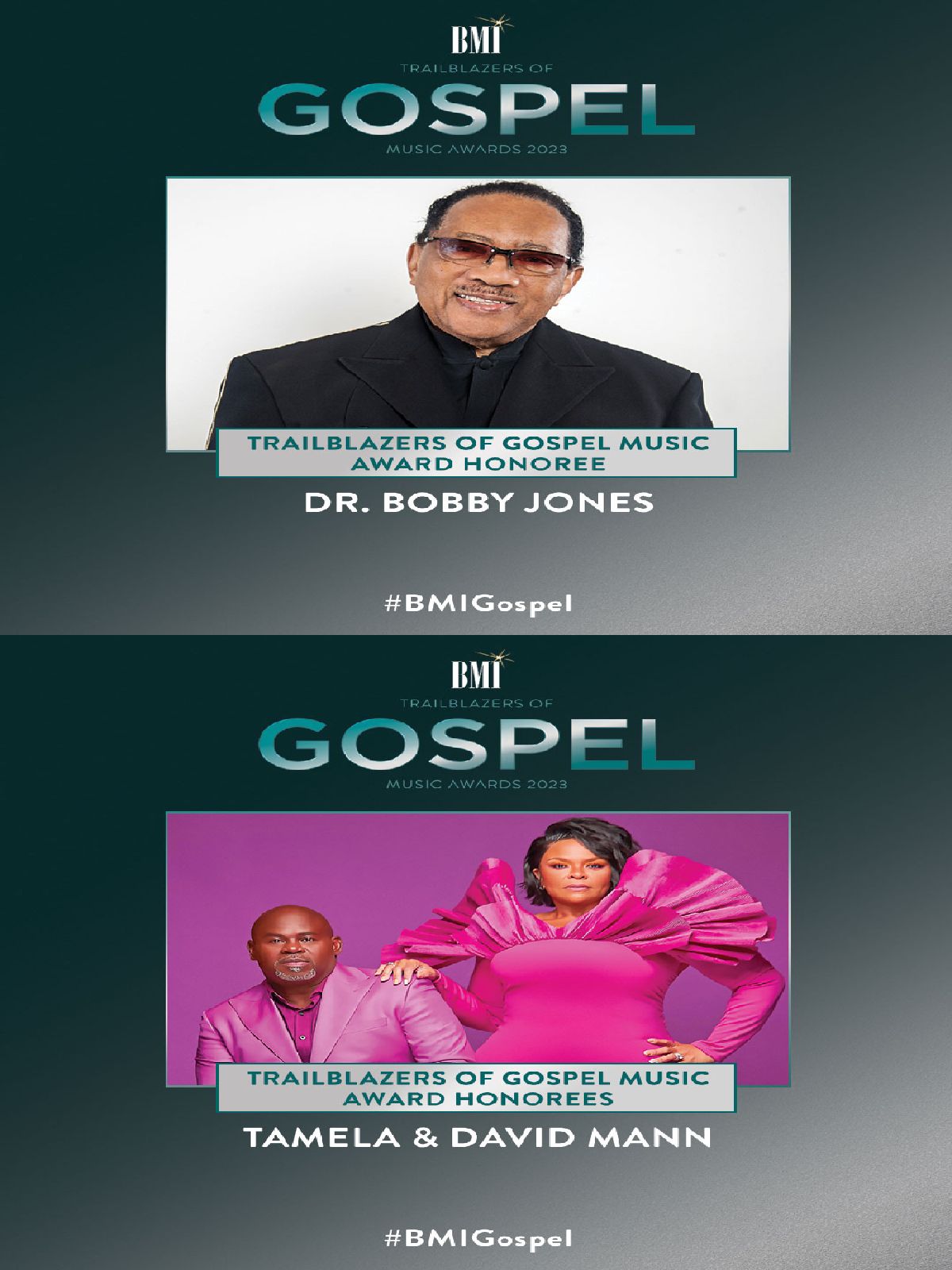 BMI Gospel Music Awards 2023 Tamela & David Mann, Dr. Bobby Jones to Be Honored at 2023 BMI Trailblazers of Gospel Music Awards